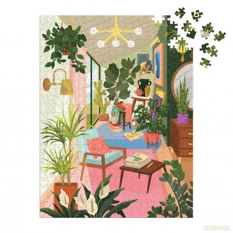 Galison 9780735377950 Lighting 101: Houseplants Jigsaw Puzzle, Multicoloured, 500 Pieces - Galison [PUZZLE]