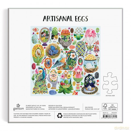 Galison 9780735378131 Artisanal Eggs Jigsaw Puzzle, Multicoloured - Galison [PUZZLE]
