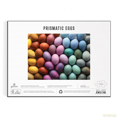 Galison 9780735378155 Prismatic Eggs Jigsaw Puzzle, Multicoloured, 1000 Pieces - Galison [PUZZLE]