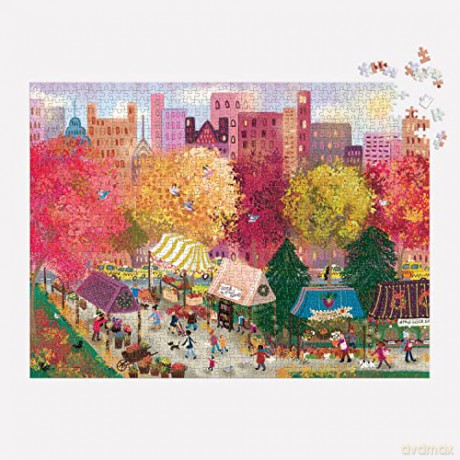Galison 9780735380141 Joy Laforme Autumn at The City Market, Multicoloured - Galison [PUZZLE]