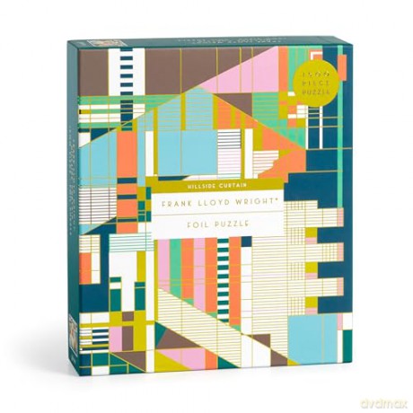 Galison Frank Lloyd Wright Hillside Curtain - 1500 Piece Foil Puzzle Featuring Iconic Hillside Theater Curtain Geometric Pattern Artwork - Galison [PUZZLE]