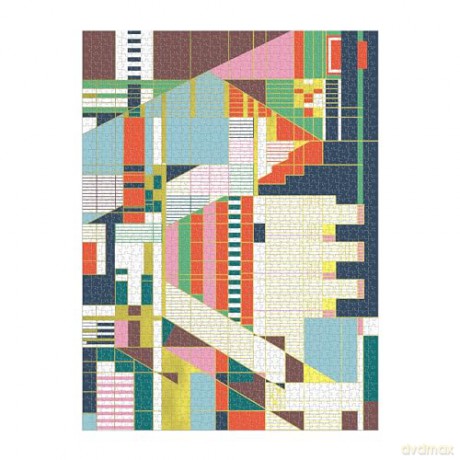 Galison Frank Lloyd Wright Hillside Curtain - 1500 Piece Foil Puzzle Featuring Iconic Hillside Theater Curtain Geometric Pattern Artwork - Galison [PUZZLE]