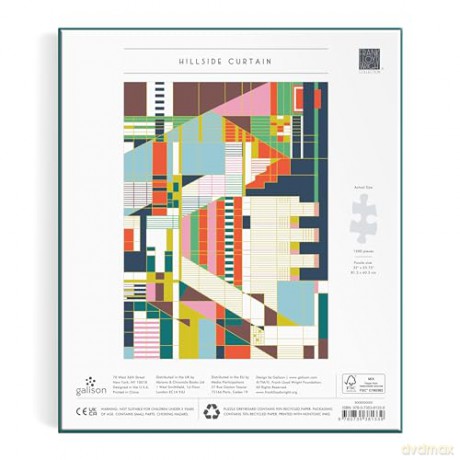 Galison Frank Lloyd Wright Hillside Curtain - 1500 Piece Foil Puzzle Featuring Iconic Hillside Theater Curtain Geometric Pattern Artwork - Galison [PUZZLE]
