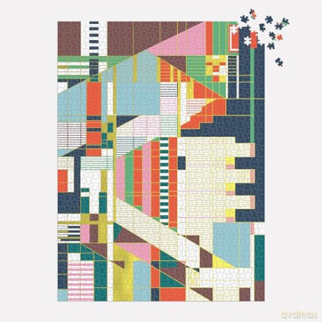 Galison Frank Lloyd Wright Hillside Curtain - 1500 Piece Foil Puzzle Featuring Iconic Hillside Theater Curtain Geometric Pattern Artwork - Galison [PUZZLE]