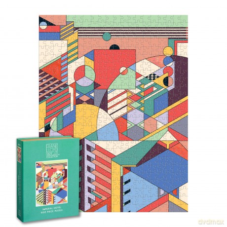 Galison Frank Lloyd Wright Imperial Hotel - 500 Piece Book Puzzle Featuring Tokyo Hotel Geometric Pattern Artwork Packaged in Magnetic Keepsake Book Sized Box - Galison [PUZZLE]