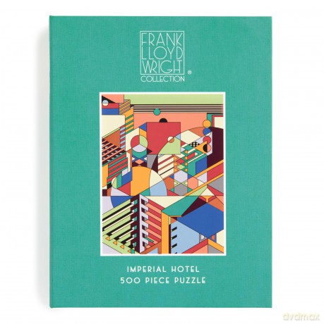 Galison Frank Lloyd Wright Imperial Hotel - 500 Piece Book Puzzle Featuring Tokyo Hotel Geometric Pattern Artwork Packaged in Magnetic Keepsake Book Sized Box - Galison [PUZZLE]
