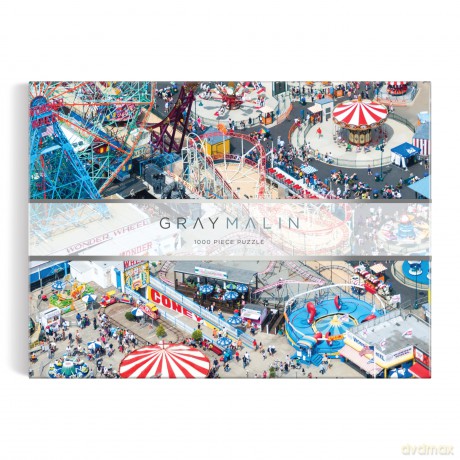Galison Gray Malin Coney Island - 1000 Piece Puzzle with Eye Catching Aerial Photography of Iconic NYC Beach From A La Plage Artwork - Galison [PUZZLE]
