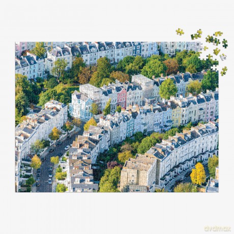 Galison Gray Malin Notting Hill - 1000 Piece Puzzle with Dreamy Springtime Photography of Iconic English Neighborhood From Au Parc Artwork - Galison [PUZZLE]