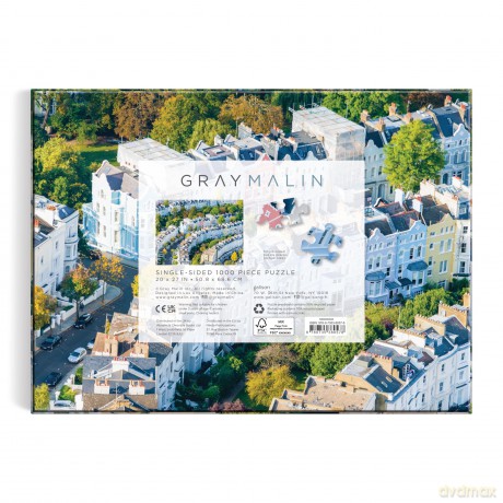 Galison Gray Malin Notting Hill - 1000 Piece Puzzle with Dreamy Springtime Photography of Iconic English Neighborhood From Au Parc Artwork - Galison [PUZZLE]
