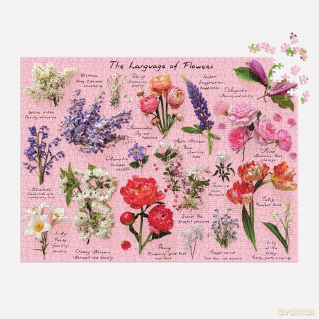 Galison Language Of Flowers - 1000 Piece Puzzle Featuring A Glossary Of Spring And Summer Blooms With Attributed Meanings - Galison [PUZZLE]