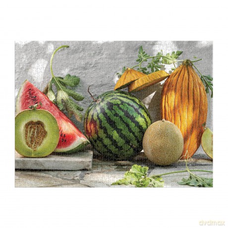 Galison Melons From The Vine - 1000 Piece Puzzle Featuring A Mediterranean Still Life Of Summer Melons - Galison [PUZZLE]