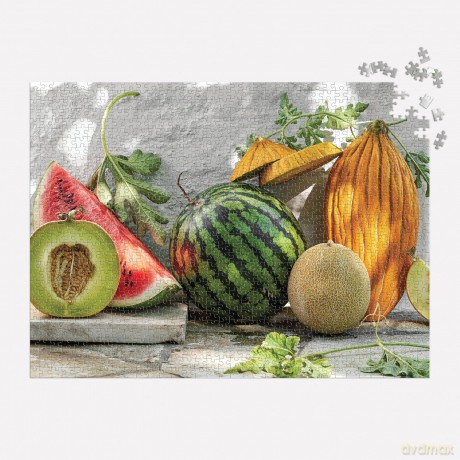 Galison Melons From The Vine - 1000 Piece Puzzle Featuring A Mediterranean Still Life Of Summer Melons - Galison [PUZZLE]