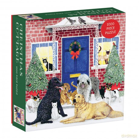 Galison Mudpuppy 735356882 Christmas Cottage Square Boxed 1000 Piece Puzzle - Galison Mudpuppy [PUZZLE]