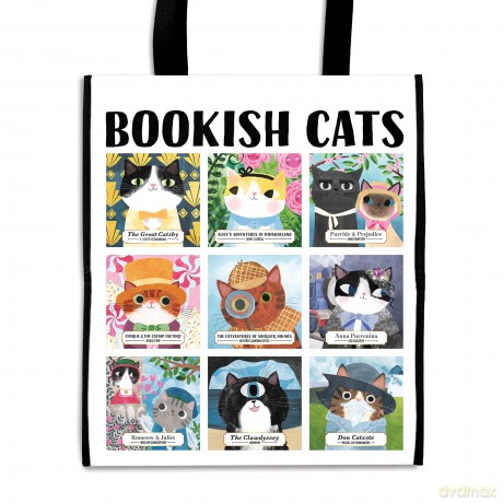 Galison Mudpuppy Bookish Cats Reusable Shopping Bag - Mudpuppy [KSIĄŻKA]