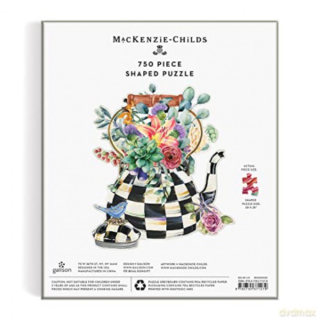 Galison Mudpuppy- Mackenzie-Childs Blooming Kettle 750 Piece Shaped Puzzle, 9780735371279 - Galison [PUZZLE]