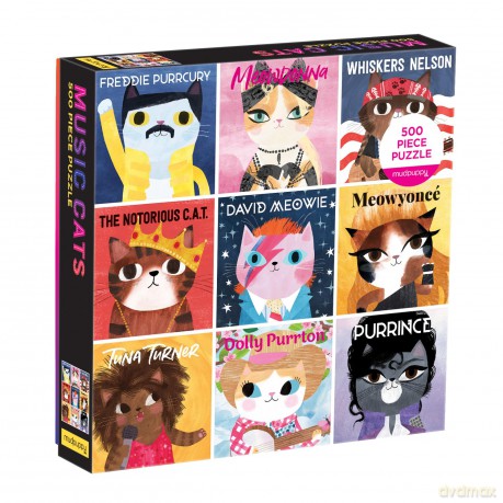Galison Mudpuppy- Music Cats 500 Piece Family Puzzle, 9780735366664 - Galison Mudpuppy [PUZZLE]