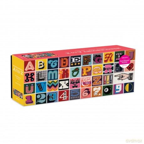 Galison Mudpuppy- Needlepoint A to Z 1000 Piece Panoramic Puzzle, 9780735365308 - Galison [PUZZLE]