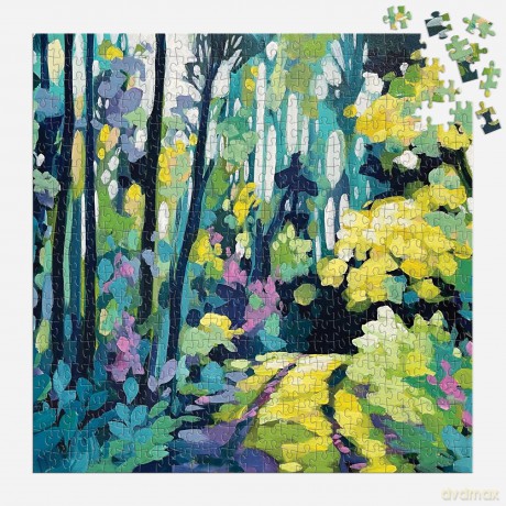 Galison Painted Path - 500 Piece Puzzle Featuring Greenery Spread Over A Forest Path - Galison [PUZZLE]