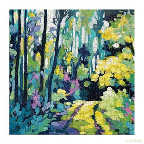 Galison Painted Path - 500 Piece Puzzle Featuring Greenery Spread Over A Forest Path - Galison [PUZZLE]