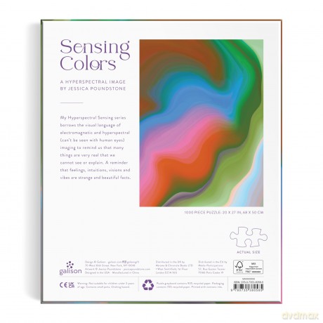 Galison Sensing Colors - 1000 Piece Jessica Poundstone Puzzle Featuring Ephemeral Art From The Hyperspectral Sensing Art Series - Galison [PUZZLE]