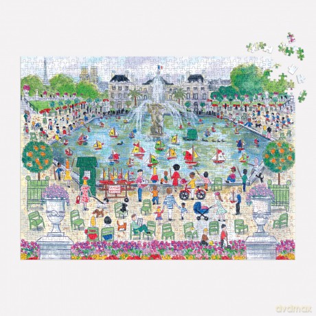 Galison Springtime In Paris - 1000 Piece Michael Storrings Puzzle Featuring The Ornamental Grand Bassin Pond In The Spring - Galison [PUZZLE]