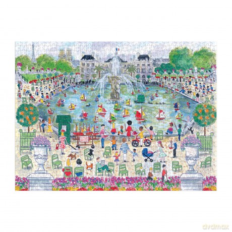 Galison Springtime In Paris - 1000 Piece Michael Storrings Puzzle Featuring The Ornamental Grand Bassin Pond In The Spring - Galison [PUZZLE]