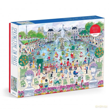Galison Springtime In Paris - 1000 Piece Michael Storrings Puzzle Featuring The Ornamental Grand Bassin Pond In The Spring - Galison [PUZZLE]