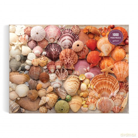 Galison Vibrant Seashells - 1000 Piece Puzzle Featuring Chromatic Seashell Arrangement On Sand - Galison [PUZZLE]