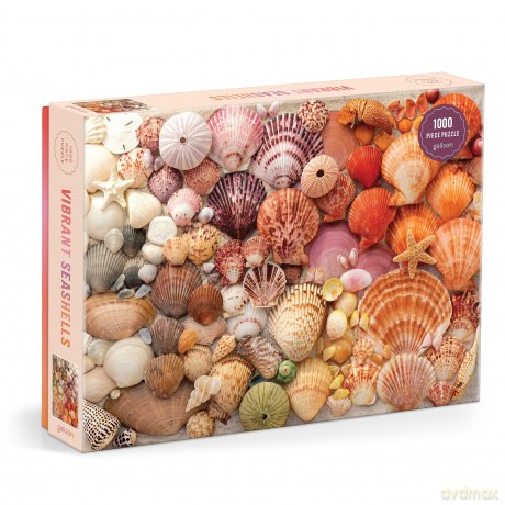 Galison Vibrant Seashells - 1000 Piece Puzzle Featuring Chromatic Seashell Arrangement On Sand - Galison [PUZZLE]