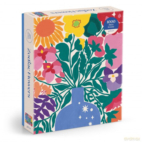 Galison Zodiac Flowers - 1000 Piece Puzzle Featuring Artistic Flowers Paired With Zodiac Signs - Galison [PUZZLE]