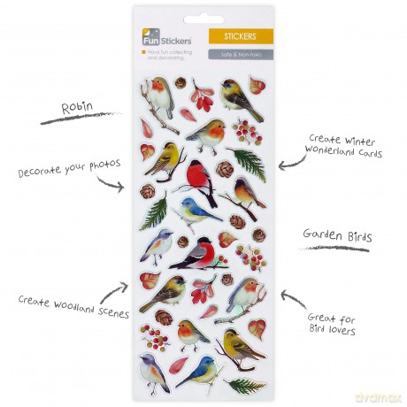 Garden Bird Stickers for Children, Kids, Toddlers, Adults - Scrapbook Craft Decorating Activities and Party Bag Filler Favours - Fun Cool Cute Sticker Pack for Boys Girls [KSIĄŻKA]