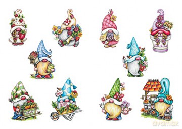 Garden Gnome Stickers: 20 Stickers (Dover Stickers) - Teresa Goodridge [KSIĄŻKA]