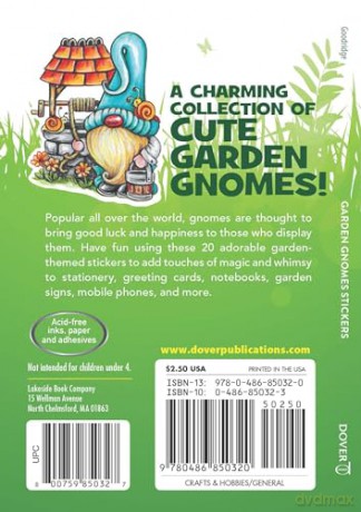 Garden Gnome Stickers: 20 Stickers (Dover Stickers) - Teresa Goodridge [KSIĄŻKA]