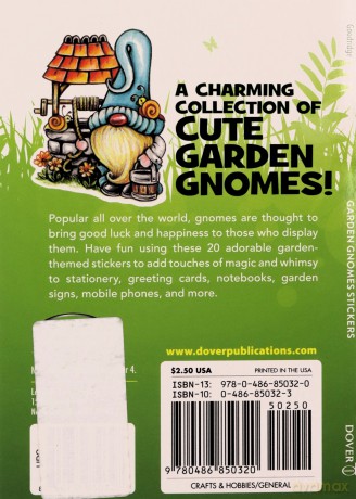 Garden Gnome Stickers: 20 Stickers (Dover Stickers) - Teresa Goodridge [KSIĄŻKA]