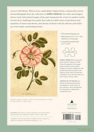 Garden Rose 1000 Piece Jigsaw Puzzle by John Derian (Artisan Puzzle) - John Derian Paper Goods [KSIĄŻKA]