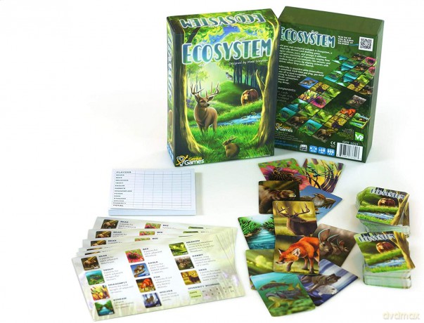 Genius Games - 74568 Ecosystem Ecology Board Game - Educational Wildlife Nature Biology Animal Food Chain Habitat - Stem - Science [KSIĄŻKA]
