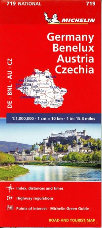 Germany, Benelux, Austria, Czech Republic - Michelin National Map 719: Map - Michelin [KSIĄŻKA]