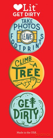 Get Dirty 3 Badge Set: LoveLit Button Assortment: 0 - Gibbs-Smith Gibbs-Smith [KSIĄŻKA]