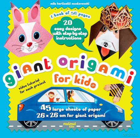 Giant Origami for Kids (Origami for kids): 20 Easy Designs with Step-by-Step Instructions - Mila Bertinetti Montevecchi [KSIĄŻKA]