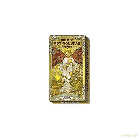 Golden Art Nouveau Tarot - Mini Tarot: 78 full colour tarot cards and instructions - Giulia Massaglia [KSIĄŻKA]