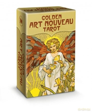 Golden Art Nouveau Tarot - Mini Tarot: 78 full colour tarot cards and instructions - Giulia Massaglia [KSIĄŻKA]