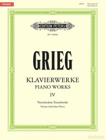 Grieg: Piano Works Vol.4 (EP3100DD) (Edition Peters) - Edvard Grieg [KSIĄŻKA]