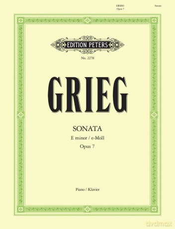 Grieg: Sonata in E minor Op.7 (Piano Solo) (EP2278) (Edition Peters) - Edvard Grieg [KSIĄŻKA]