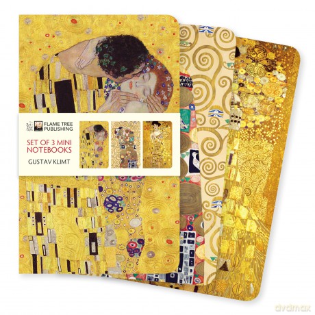 Gustav Klimt Set of 3 Mini Notebooks (Mini Notebook Collections) - Flame Tree Studio [KSIĄŻKA]