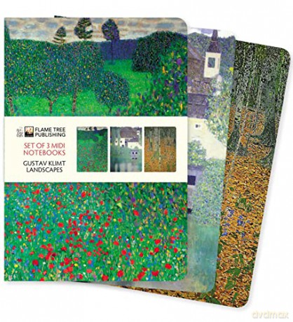 Gustav Klimt: Landscapes Set of 3 Midi Notebooks (Midi Notebook Collections) - Flame Tree Studio [KSIĄŻKA]
