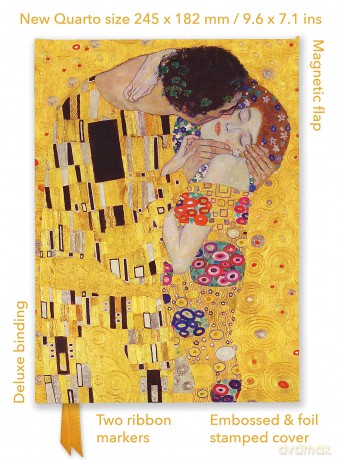 Gustav Klimt: The Kiss (Foiled Quarto Journal) (Flame Tree Quarto Notebook) - Flame Tree Studio [KALENDARZ]