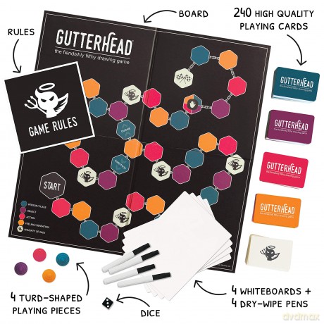 Gutterhead - The Fiendishly Filthy Drawing Game - The Adult Board Game of Hilariously Dirty Doodles from the Makers of Beat That! - Great Stocking Fillers - Fun Party Game for Adults [KSIĄŻKA]