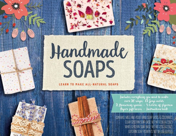 Handmade Soaps Kit: Learn to Make All-Natural Soaps - Includes everything you need to make over 20 soaps: 12 soap molds, 2 measuring spoons, 5 colors of glycerin, paper gift boxes, instruction book - Janice Cox [KSIĄŻKA]