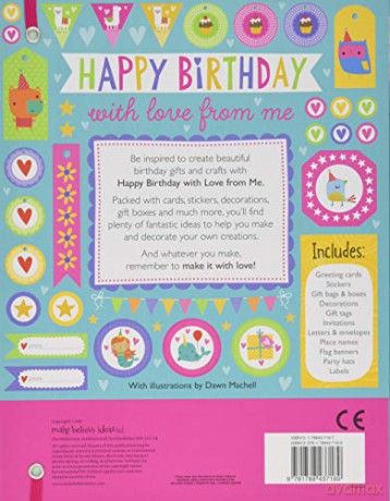 Happy Birthday With Love From Me (Stationery) - Make Believe Ideas [KSIĄŻKA]