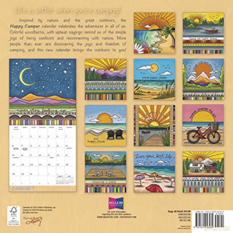 Happy Camper 2023 Calendar (WALL 16 MONTH) - Kathy Phillips [KALENDARZ]